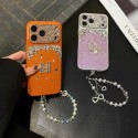 ディオールエルメスアイフォン 18pro max 17 pro max 18 plus 18air 18pro ケース 可愛いレディースDiorハイブランド  iphone 18 18promaxケース HERMES人気 輝き 高級 ビジュー