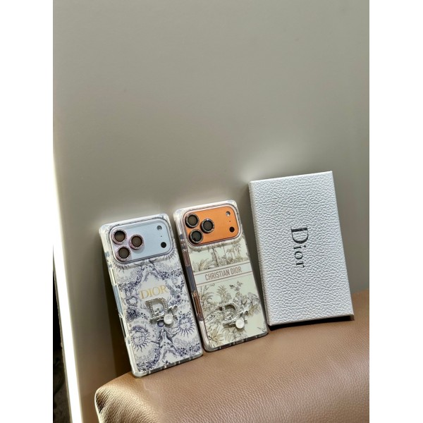 iphone 18/air/18 pro/18 pro max 即納 ディオール Dior アイフォン18 17 16 15 プロ保護ケース 便利 ディオール Dior アイフォン 18 17 air 16 15 14 13 Pro アイフォン 13 14 15 Pro Max Iphone17 18 air 16 Plus ケース ジョイグラフィック柄ラインストーン装飾ケース フランス風上品 2 種類