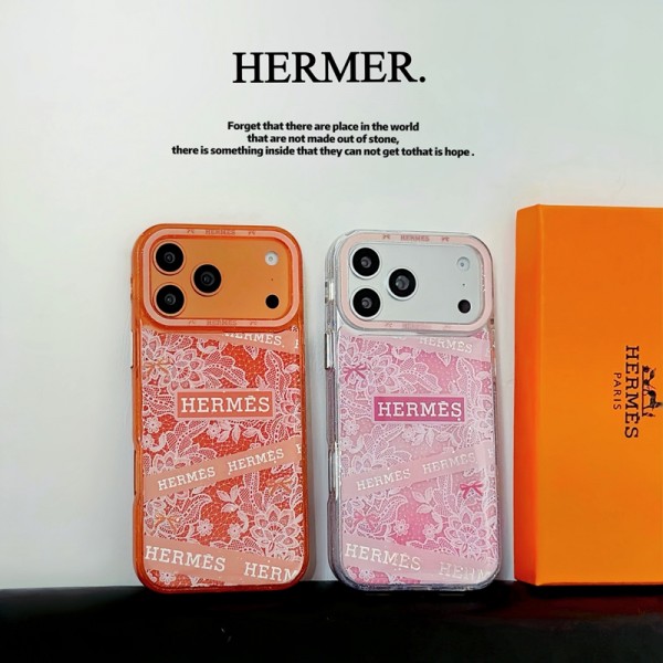 女性向けエルメスアイフォン18pro max 18ultra 17 pro max 18 plus  レース花柄 ラメ入りスマホケース Iphone18 Plus 17Pro Max 18 ultra airケース エルメスブランド レディース女性かわいい高級HERMESアイフォン18ultra 18pro 17 proカバーIPhone18pro max 18ultra 18Pro 17ケース