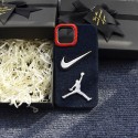 Nikeナイキ iPhone18/17/16 シリーズデニム生地 NIKE × Jordan 刺繍ワッペンスマホケースNikeアイフォン18pro max 18 18pro 18plusケースハイブランド男女兼用
