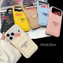 プラダpradaアイフォーン18 pro max 18plus  18airケース大人上品レザー衝撃吸収携帯ケースプラダiphone18/18promax/18 pro17 16ケースカード入れ高品質  PRADA メタルプレート付き 6 色 iPhone 全機種取扱い