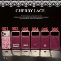 iphone 18/air/18 pro/18 pro max 即納 ルイヴィトン Lv グッチ Gucci シャネル Chanel  ディオール Dior アイフォン18 17 16 14 15 pro Max air ケースカバー 芸能人愛用 上品 【6 種類】チェリーレッド レースペイズリー ラインストーン装飾 大窓スマホケース ガーリーラグジュアリー