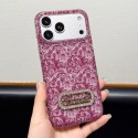 iphone 18/air/18 pro/18 pro max 即納 ルイヴィトン Lv グッチ Gucci シャネル Chanel  ディオール Dior アイフォン18 17 16 14 15 pro Max air ケースカバー 芸能人愛用 上品 【6 種類】チェリーレッド レースペイズリー ラインストーン装飾 大窓スマホケース ガーリーラグジュアリー