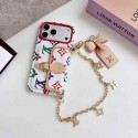 レディースVuitton アイホン18pro 18pro Max ケースカバー 上品ルイヴィトンLV iphone18 plus 17 16 17pro Max 17E ケースカジュアル アイホン18air 18PROケースクラシック総柄 カード収納スマホカバー メタルバックル チャームチェーン付き