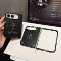  人気iPhone Duo ケースクロームハーツ レザー 全面保護メンズchrome heartsアイフォン デュオ カバー カメラ保護 軽量 薄型  iphone duo 折りたたみ スマホケース韓国風