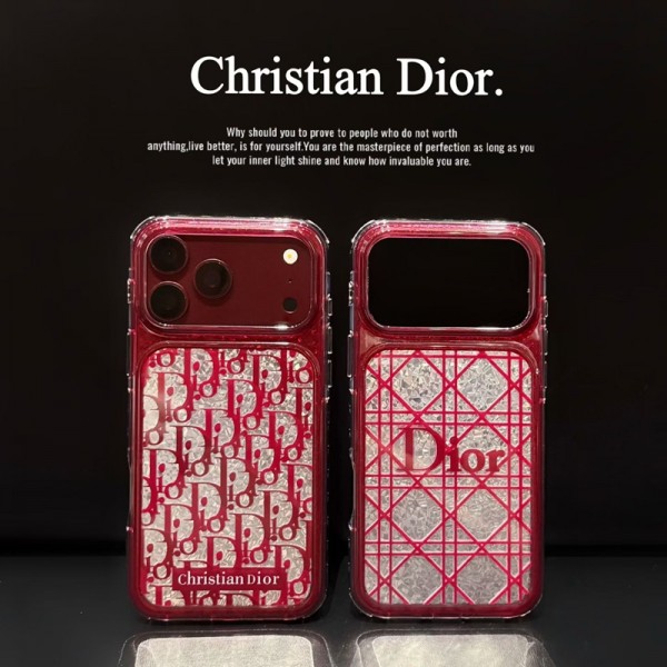 iphone 18/air/18 pro/18 pro max 即納 ディオール Dior アイフォン 18 17 15 16 pro max携帯ケース ディオール Dior iphone 18 17 15pro/16 pro max 14 13 携帯ケース 合わせ易い【2 種類】ワインレッド ラインストーンダイヤグリッド モノグラム 大窓スマホケース 衝撃吸収