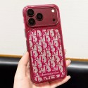 iphone 18/air/18 pro/18 pro max 即納 ディオール Dior アイフォン 18 17 15 16 pro max携帯ケース ディオール Dior iphone 18 17 15pro/16 pro max 14 13 携帯ケース 合わせ易い【2 種類】ワインレッド ラインストーンダイヤグリッド モノグラム 大窓スマホケース 衝撃吸収
