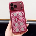 iphone 18/air/18 pro/18 pro max 即納 ディオール Dior アイフォン 18 17 15 16 pro max携帯ケース ディオール Dior iphone 18 17 15pro/16 pro max 14 13 携帯ケース 合わせ易い【2 種類】ワインレッド ラインストーンダイヤグリッド モノグラム 大窓スマホケース 衝撃吸収