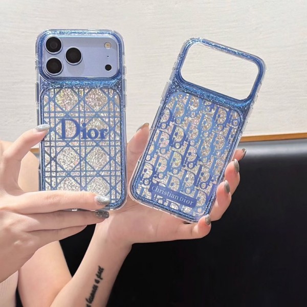 ディオールシャネル可愛いアイフォン18pro max 17 pro max 18 plus ケースイヴサンローラン Iphone18 Plus 17Pro Max 18 ケース ブランド レディース 人気かわいいブルー ダイヤモンド ラメ ディオールDIOR アイフォン18pro 17 proカバー
