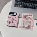 レディース向クロムハーツアイフォンDUOケースブランドiphone duoケースCHROME HEARTSストラップ付き折りたたみケース可愛い人気アイフォン デュオ ケース カラーバリエーション豊富