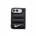 メンズレディース向ナイキアイフォンDUOケースブランドiphone duoケースNIKEダウンジャケット風折りたたみケース可愛い人気アイフォン デュオ ケース ブラック ホワイト