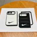 メンズレディース向ナイキアイフォンDUOケースブランドiphone duoケースNIKEダウンジャケット風折りたたみケース可愛い人気アイフォン デュオ ケース ブラック ホワイト