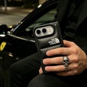 ザノースフェイスアイフォンDUOケース THE NORTH FACE ホワイトレザー ダウンジャケット風折りたたみケース iphone duo ケース 人気 ブランド携帯ケース