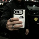 ザノースフェイスアイフォンDUOケース THE NORTH FACE ホワイトレザー ダウンジャケット風折りたたみケース iphone duo ケース 人気 ブランド携帯ケース