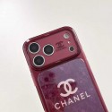 シャネルiphone18pro max 18proケースハイブランド アイフォン18pro max 17 pro max 18 ケース ボルドー クリア カメラリング シュシュ ストラップ付き CHANEL アイフォン18pro 17 proカバー