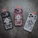 クロムハーツ可愛いアイフォン18pro max 17 pro max 18 ケース Iphone18 Plus 17Pro Max ブランド レディース 人気 クロス レザー CHROME HEARTS ブラック ボルドー シルバー アイフォン18pro 17 proカバー