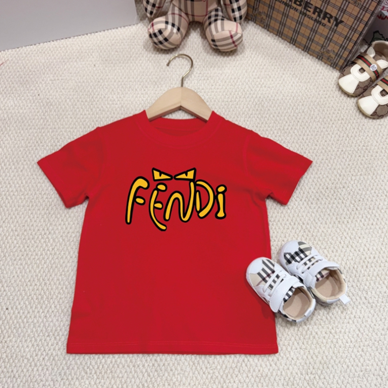 フェンディ風 アイコンロゴ 親子半袖 T シャツ