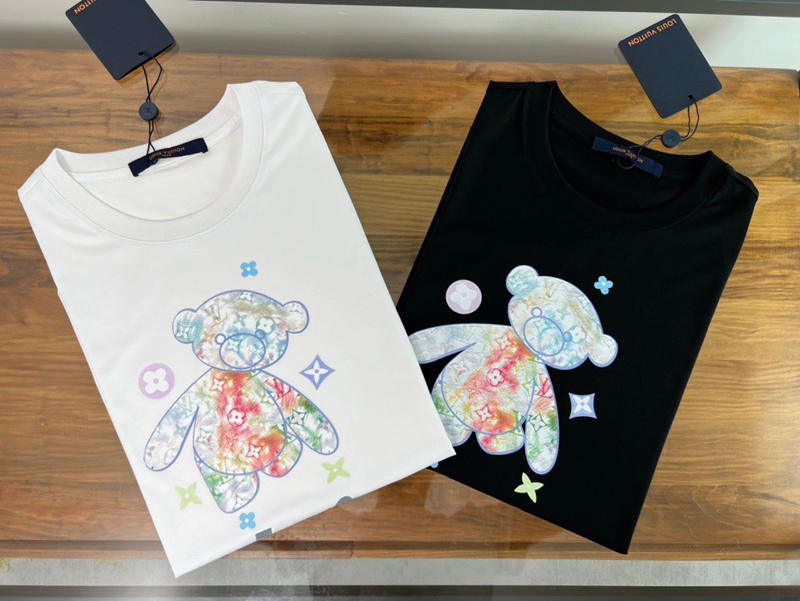 ルイヴィトン風 マルチカラーテディベア 親子 T シャツ