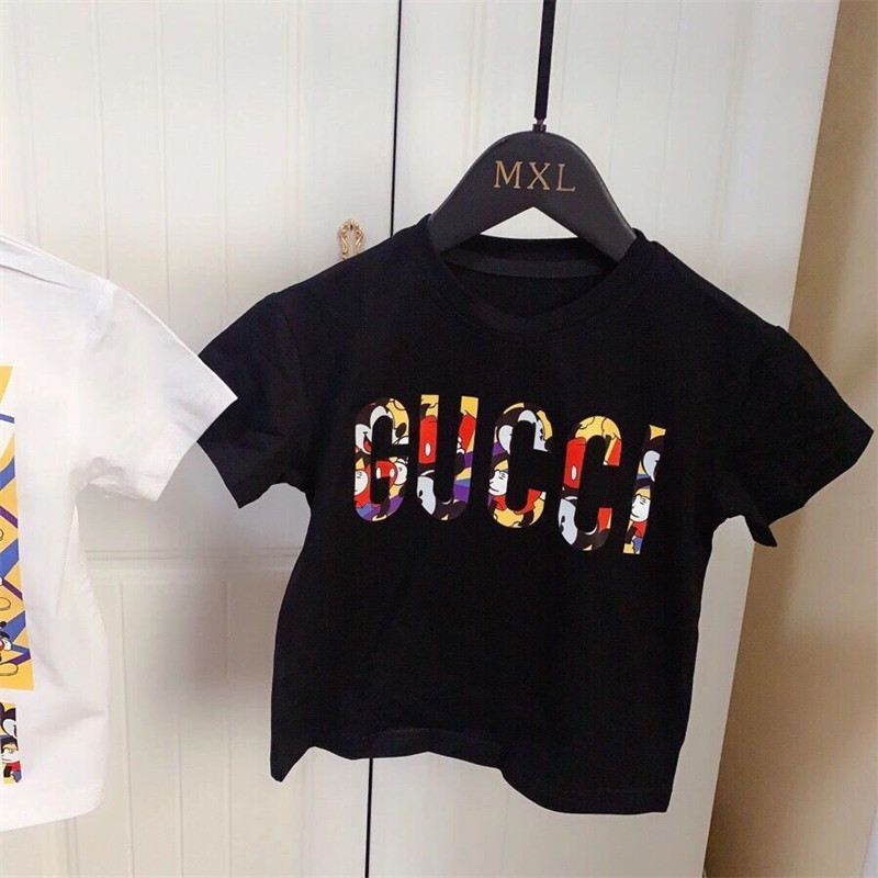 半袖 Tシャツキッズ 激安黒と白 個性的なチャイルドウェグッチ子供服大人気  グッチ 