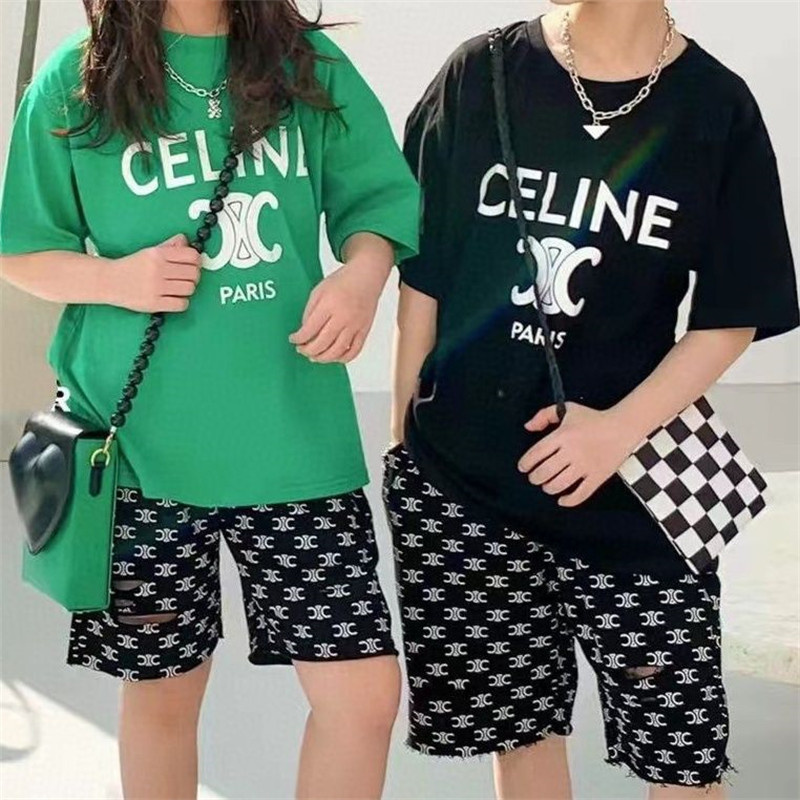 ハイブランド韓国風セリーヌ半袖 Tシャツキッズ 激安 ブランド子ども服