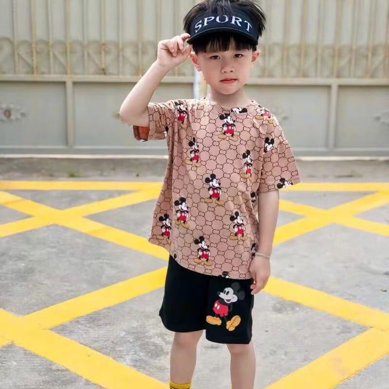   GUCCI 子供服中小児用夏服キャラクターモチーフグッチ T シャツ