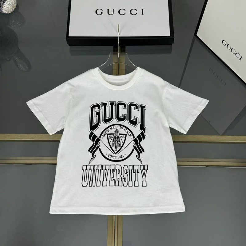 グッチ男児 女児Tシャツユニセックスプリント半袖Tシャツ 子供服
