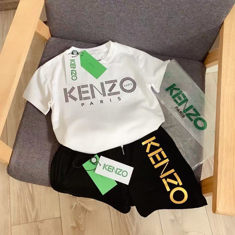 KENZO子供服ロゴ入り おしゃれな 2 点セット男女児用夏服