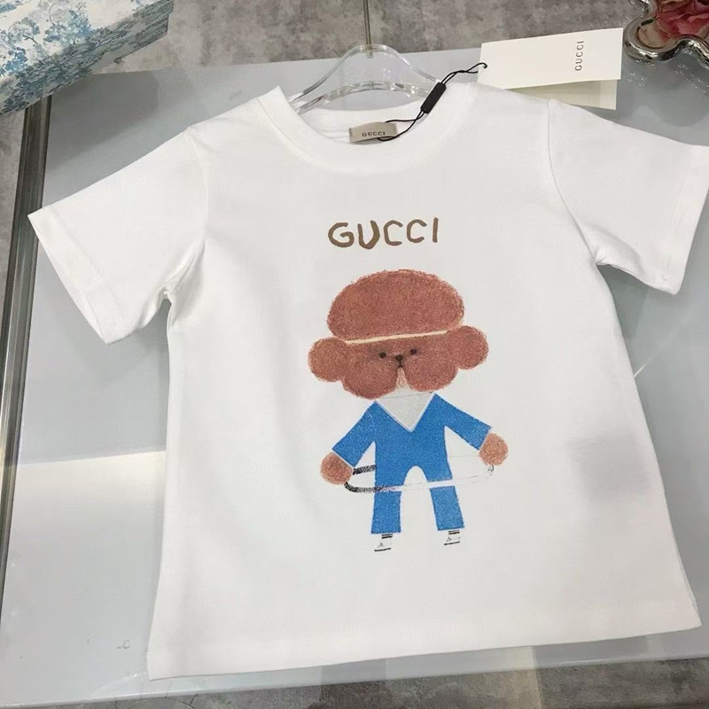 GUCCI可愛いアニマル柄 キッズ夏用 T シャツ