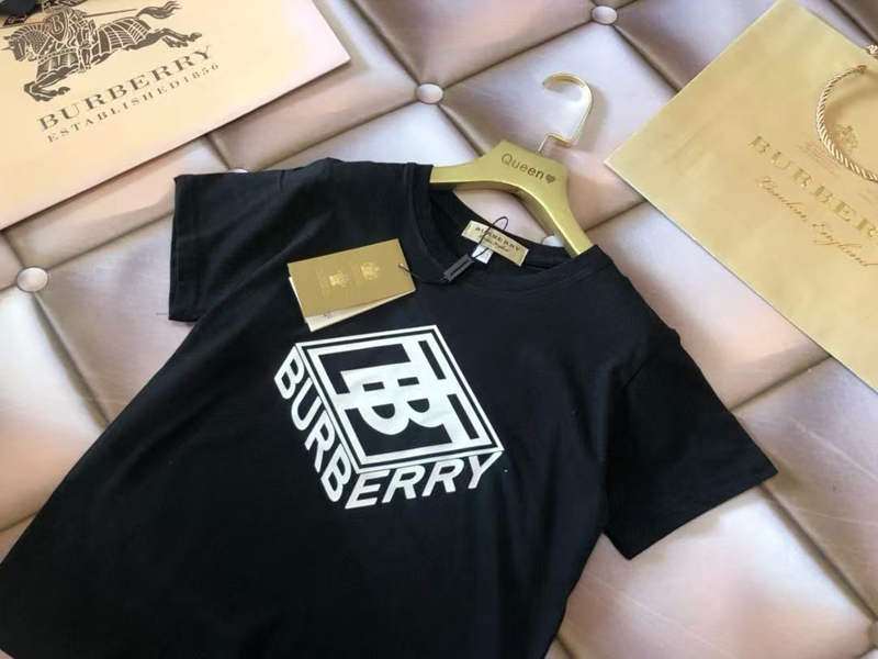 ロゴ ブラック & ホワイト ハイファッション バーバリー半袖T シャツキッズ夏服バーバリー T