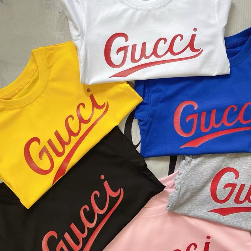 グッチロゴプリント T シャツ 夏のビーチ & 日常着 6 色ラインナップグッチ