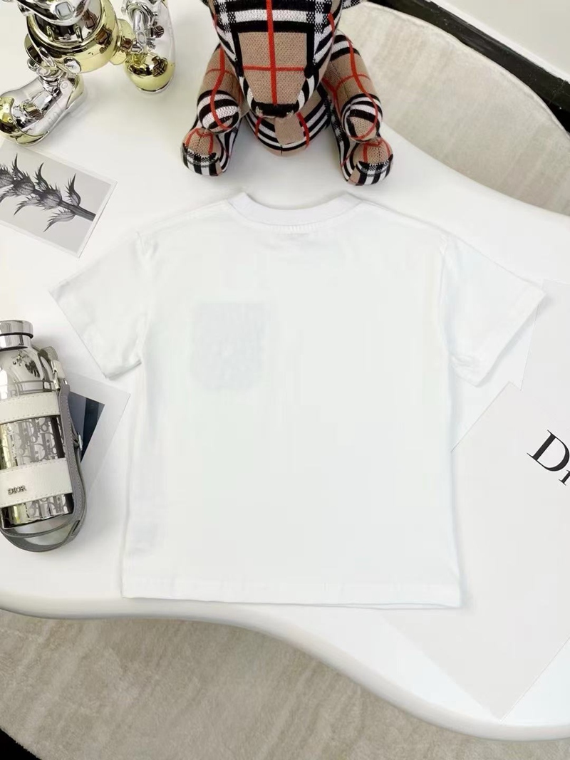  T シャツ ブランドロゴポケット ハイクオリティ男女兼用簡約ディオールキッズ tシャツ