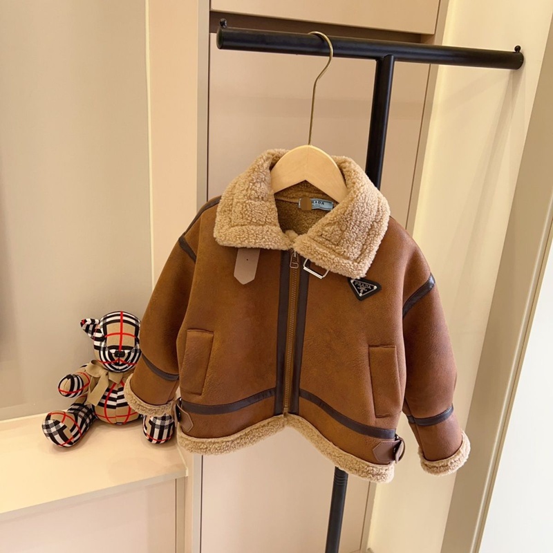 ハイブランド子供服 コピー男の子 女の子裏起毛プラダキッズ秋冬用