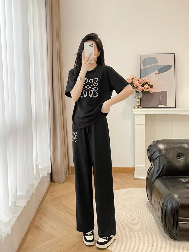 ハイブランドロエベ半袖 T シャツブランドセットアップ レディース夏