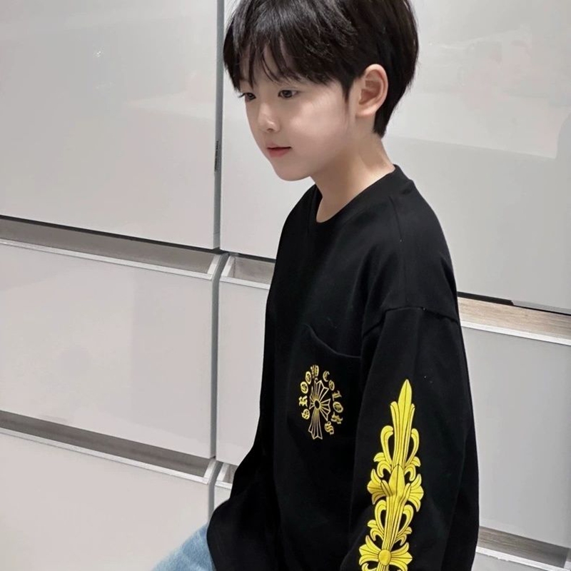 クロムハーツ風子供服キッズ長袖 T シャツハイブランド韓国風