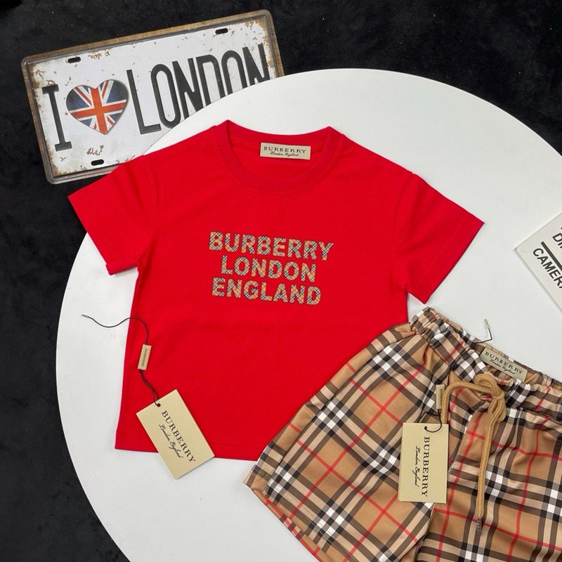バーバリー風子供服 上下セット tシャツ ショーツ 2点キッズ服