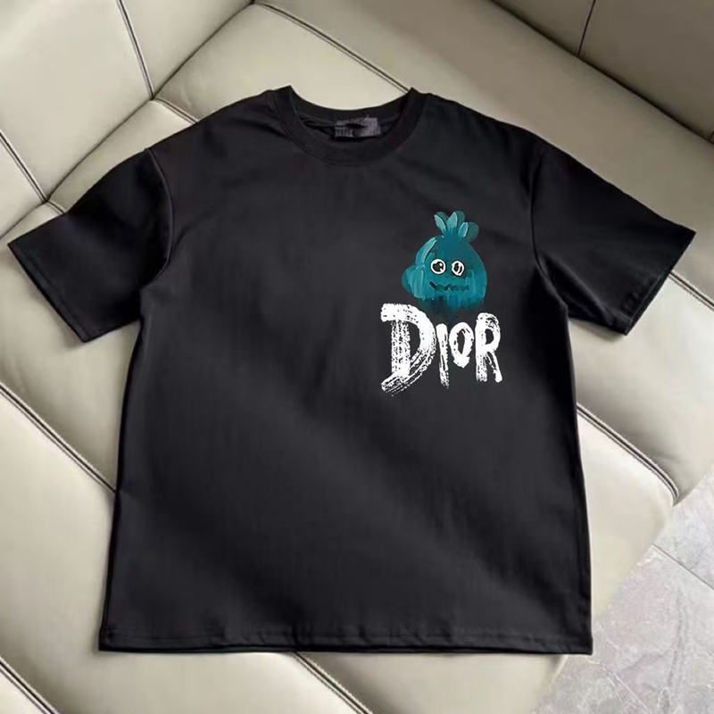 DIOR 風親子お揃い T シャツ カジュアルホワイト