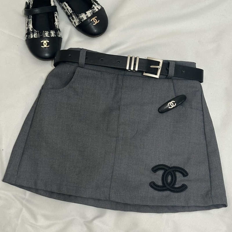 CHANEL 風 子供服ウール調スカート 2 種セット 女の子用ハイブランド