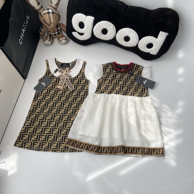 フェンディFENDI 風 FF 総柄ノースリーブワンピース