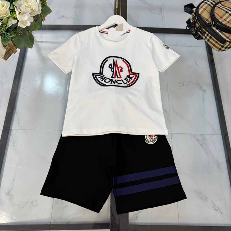 MONCLER 子供服ユニセックス男児春夏コットンセットアップ
