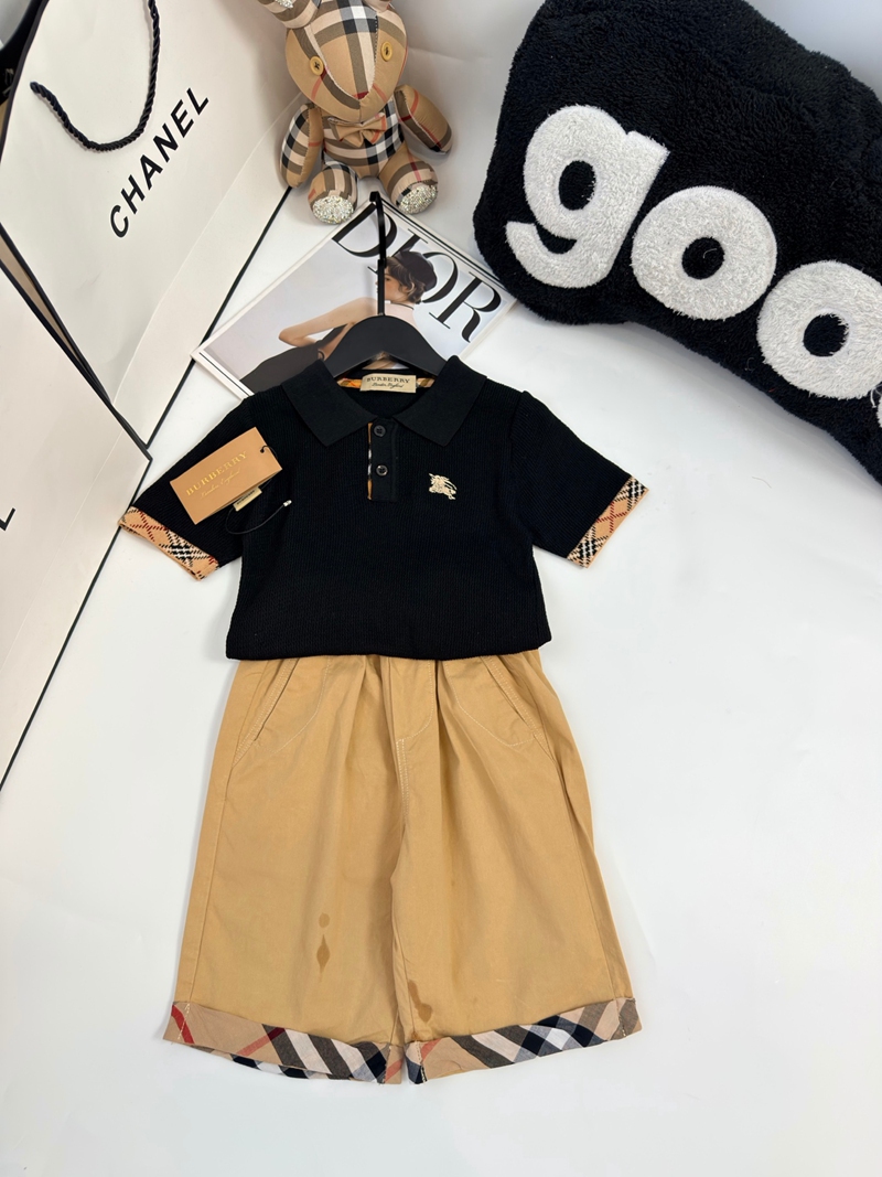バーバリー 馬騎士刺繍ロゴ 男女兼用キッズ春夏カジュアルお出かけ子供服