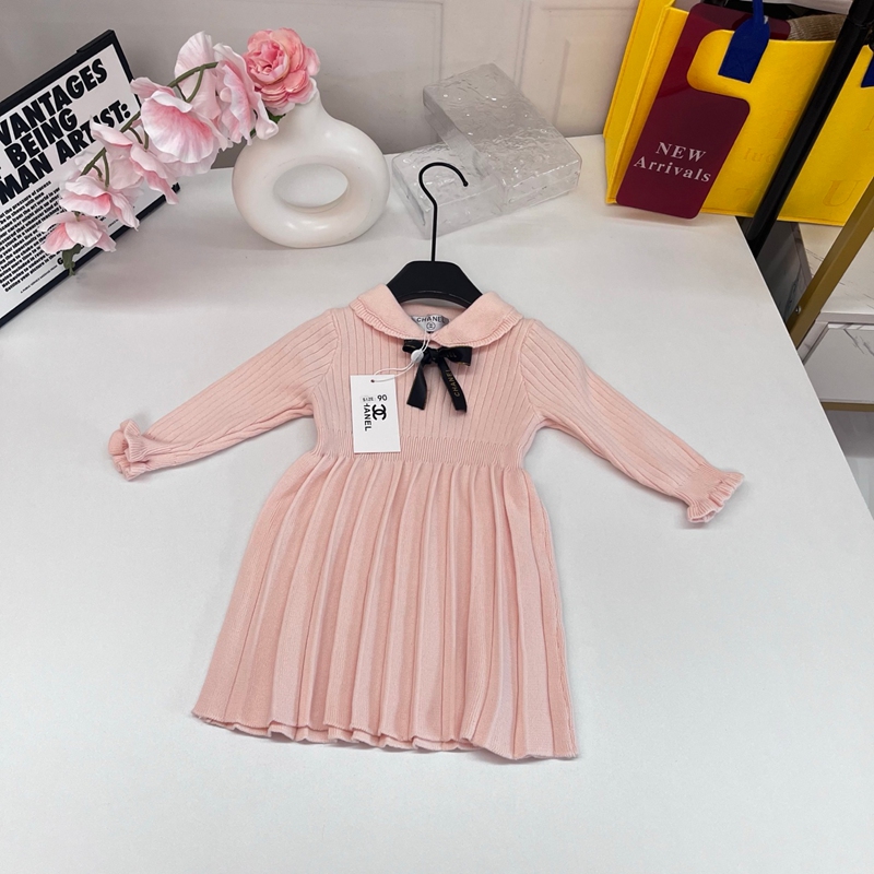 CHANELキッズニットワンピース子供服長袖