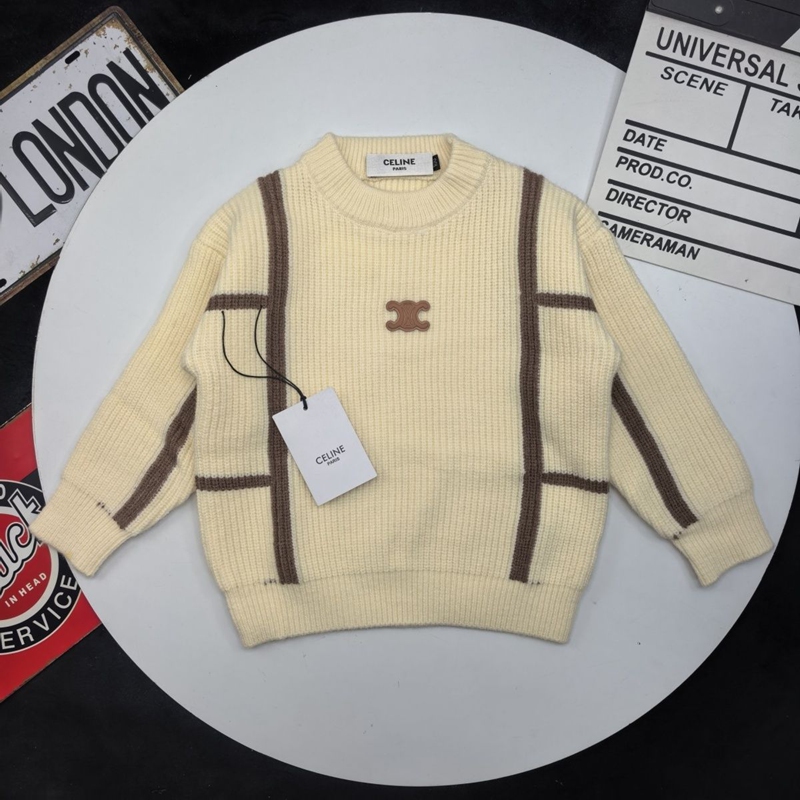 セリーヌ子供服CELINEおしゃれキッズニット クリーム お出かけ