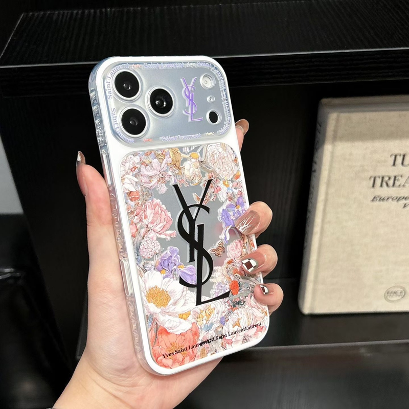 イヴサンローランYSLアイフォン18plus 18pro max ケース水彩多色花柄